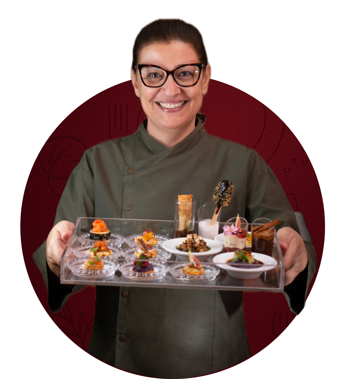imagem de waleska com prato de finger foods
