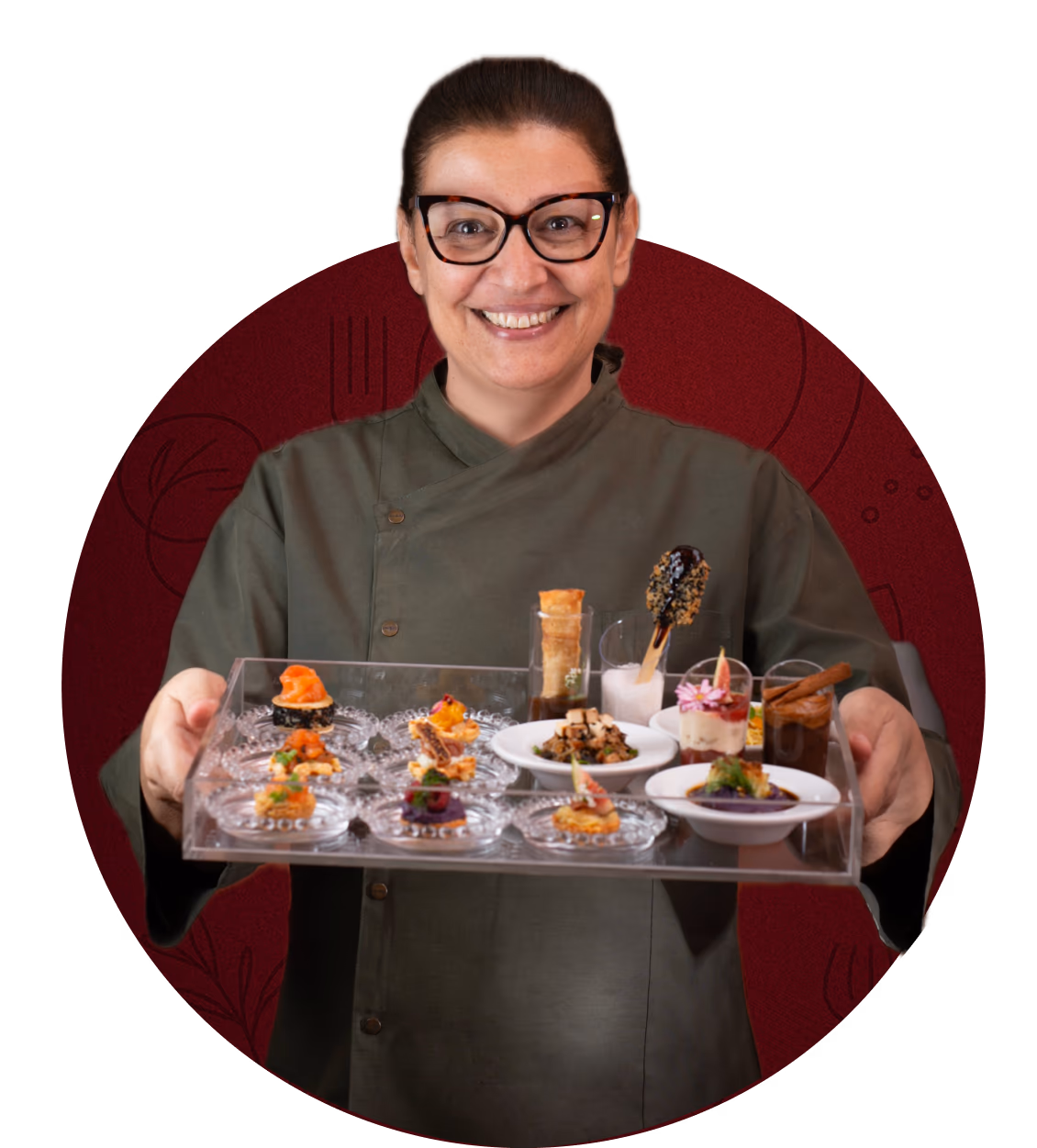 imagem de waleska com prato de finger foods