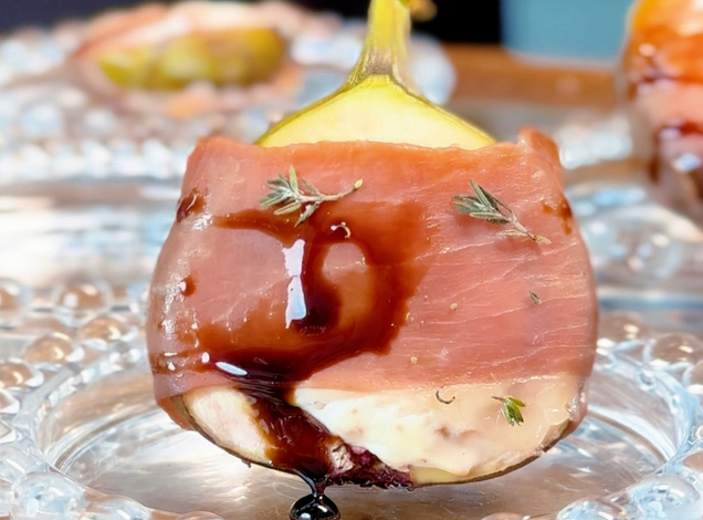 Figos Assados com Parma e Creme de Ricota