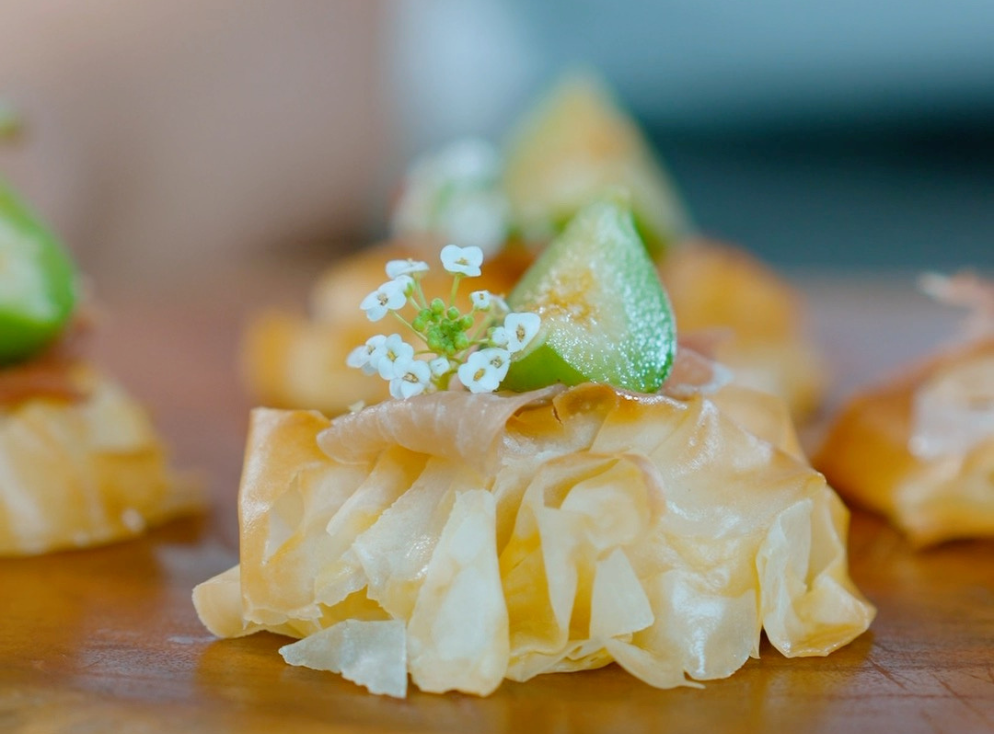 Flor de Massa Filo com Parma e Figo